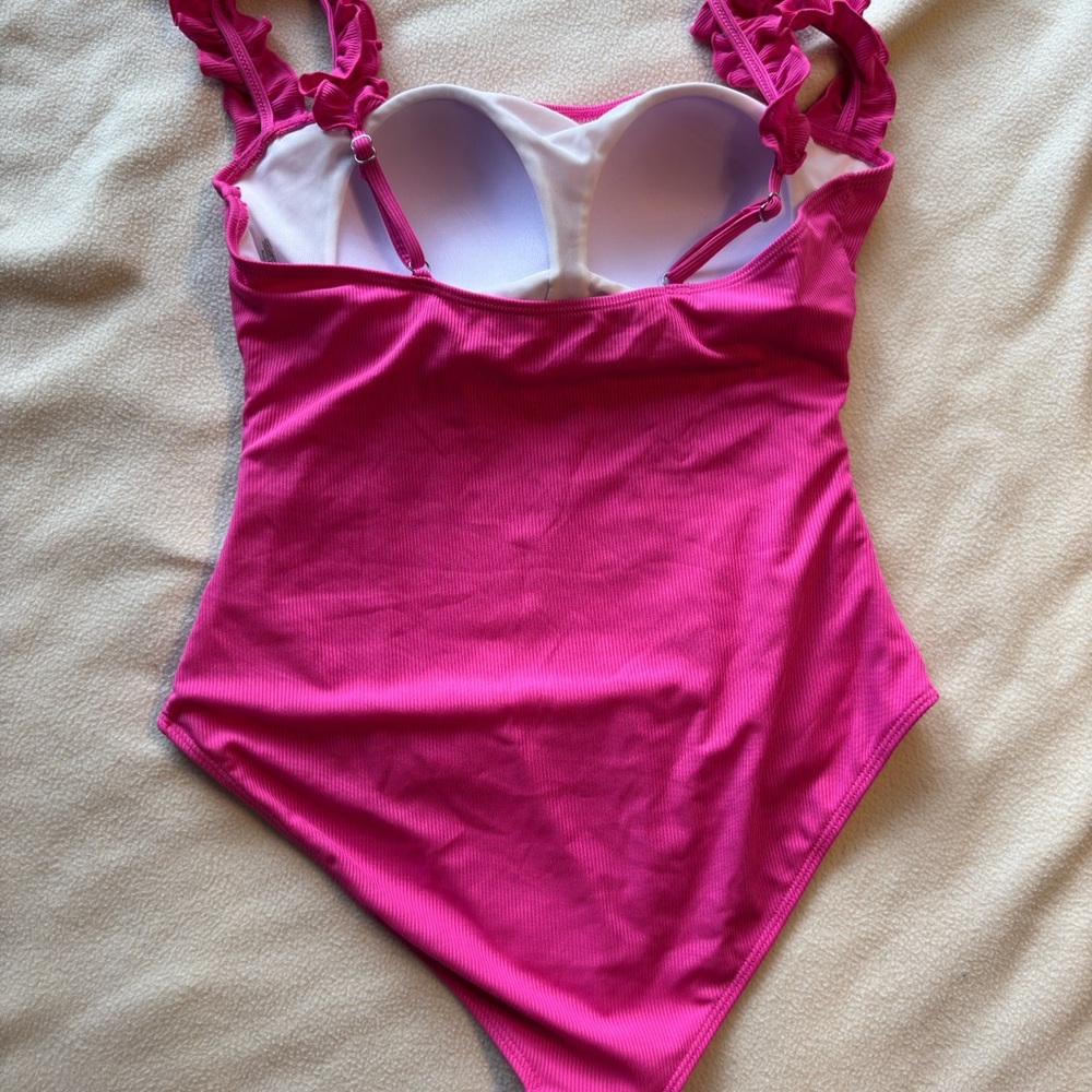Pink Ruffled One-Piece Swimsuit - Picture 2 of 3